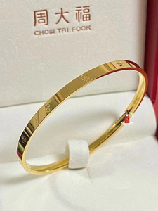 香港专柜购入卡地亚窄版同款黄金手镯999足金
