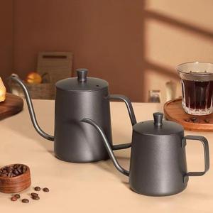 304不锈钢手冲咖啡壶家用细口长嘴带刻度带盖挂耳ins风日式咖啡壶