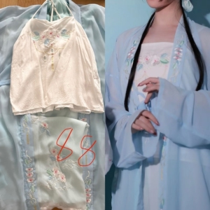 种花家荼靡宋制褙子宋裤套装汉元素