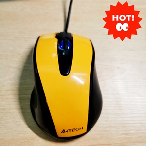 【数码闲置】双飞燕d-500f经典有线鼠标fps办公必备大黄