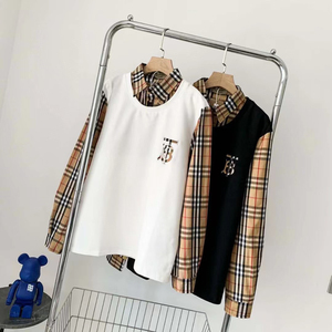 burberry巴宝莉拼接假两件卫衣.衬衫77卫衣的碰撞,自带