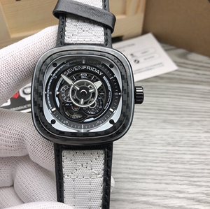 个星期五手表带 sevenfriday m1/m2/p3 sf男纯白色真皮28mm金牌企业