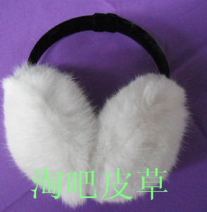 [转卖]范冰冰 谢娜同款 超大号 白色  兔毛耳套 兔毛耳罩