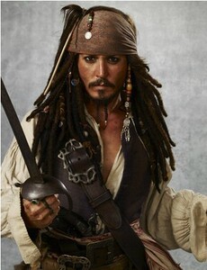 杰克船长帽假发2件套装cosplay圣诞节装扮海盗船长装扮男女万圣节