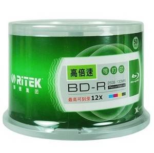 RiTEK/铼德刻录盘BD-R蓝光盘12X光盘25G/50G可打印空白大容量碟片