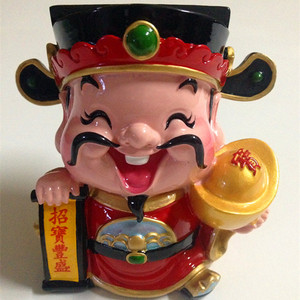 台湾正品q版财神钱罐 店铺开业礼品 大中小财神爷店铺家居摆件