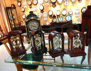 机械实木古典桌钟北极星铜机芯透视座钟客厅书房装饰台钟