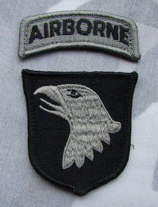 美国刺绣臂章acu 101空降师 刺绣胸章后面带魔术贴