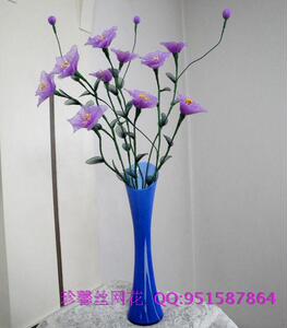 丝网花材料包 装饰假花装饰花客厅落地花艺 桔梗材料包10朵附教程