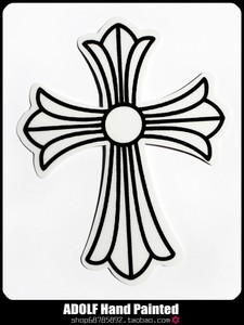 克罗心十字架 贴纸贴画 旅行箱拉杆箱贴 死飞滑板贴纸