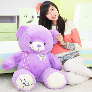 泰迪熊毛绒玩具薰衣草紫色小熊抱抱熊公仔大号布娃娃生日礼物女生