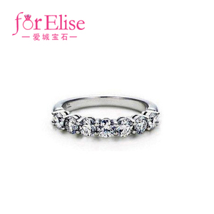 爱城宝石 love18k金伯利系列 群镶白金钻石女款戒指 pt950可定制