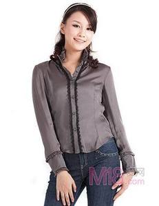麦考林女装-----—tony jeans缎面雪纺花边衬衫------正品特价
