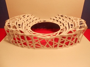 立体折纸 立体剪纸 儿童手工diy 贺卡纸雕 北京奥运会鸟巢建筑