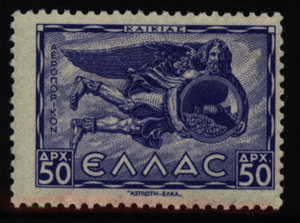 2-24 希腊 1942年 雕塑 风神 东北风凯基阿斯 航空票 1枚新