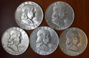 v美国银币1963年 50美分 (富兰克林)(可以做魔术用币)_阿里巴巴找货