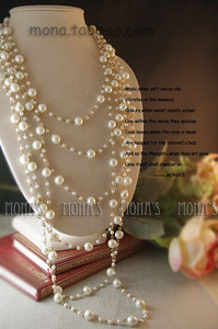 99包邮  欧美原单大牌专柜珍珠混搭多层长款项链 毛衣链 MAR.27