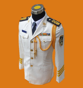 白色文工团演出服男司仪主持人军乐团礼服装男歌手舞台演出服新郎