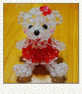 35元包邮 diy配件串珠材料包泰迪熊 散珠 红裙小熊10mm特价优惠