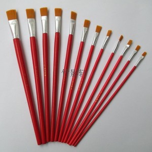 尼龙油画笔/红杆水粉水彩笔/美术颜料笔/丙烯画笔1-12#