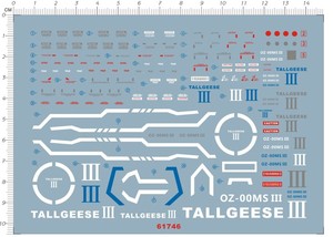 61746 MG 1/100 Tallgeese III  杜鲁基斯3 模型水贴纸