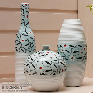 现代家居生活 陶艺三件套花瓶 手尚丹青 田园装饰品