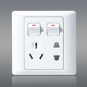 正泰带开关插座 86型 new7g系列new7-g438 二开双控带五孔插座