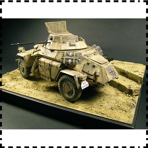 德国sdkfz 222 libia装甲车 纸模型 1:25 装甲车 军武宅 手工diy