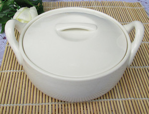 外贸出口大牌陶瓷骨瓷纯白色双耳汤碗/汤锅 面碗沙拉碗 餐碗