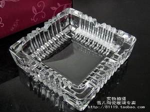 晶莹剔透 水晶玻璃烟缸 方型欧式烟灰缸  大中小号多规格