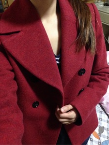 【正品】Gant 红色羊毛大衣外套 超美气质经典款gant美