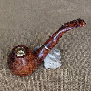 【本家海黄】海黄海南黄花梨虎皮纹瘤疤纹烟斗