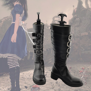 爱丽丝 疯狂回归 全黑色 独家原版 COSPLAY鞋 COS鞋 编号A24