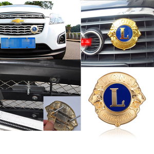 酷YA车饰 汽车改装车标 LION狮子会金属改装中网标 会标 个性徽标