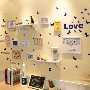 钟表相框组合客厅卧室纸相框套装贴墙相框30框照片墙相框墙相片墙