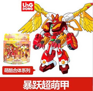 正版灵动蹦蹦兔 暴跃超萌甲合体儿童变形机器人套装3-8岁男孩玩具