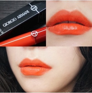 韩国专柜正品armani阿玛尼丝绒哑光唇釉300号正橘色显白保湿滋润