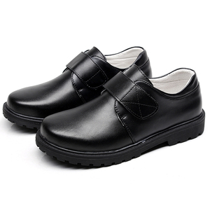 深圳校服正品校鞋皮鞋 深圳小学生儿童鞋礼鞋男黑色真皮鞋表演鞋