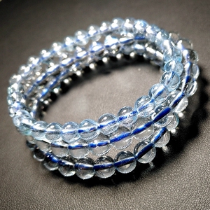 天然托帕石手链女款蓝色晶石手串冰种女款精美时尚手饰礼物