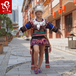 仰啊欧民族服饰雷山短裙苗族盛装红色活动舞台主持专用款式女