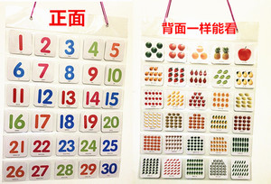 天才教具 儿童学习卡片挂袋 收纳袋透明悬挂英语汉字数字识字插卡