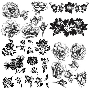 玫瑰花纹素材ai