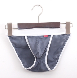 男士内裤 弹性锦纶网眼透气网孔高叉空筋激凸低腰三角裤sn-0019