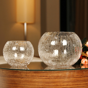 简约透明玻璃水培花瓶圆球绿萝乌龟金鱼缸客厅装饰品插花器摆件