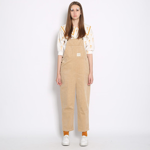 2014tyakasha塔卡沙女款米色灯芯绒宽松背带裤