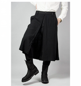 原创男装设计发型师韩版潮秋冬男裤裙裤个性休闲长裤韩版走秀裤裙