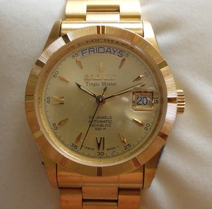 正品 99新的瑞士百浪多手表男士手表pronto 全自动双日历 机械表