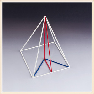 铁丝框架式正四棱锥数学立体几何模型教具含辅助线学生新课标学具