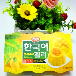 芒果山竹味优酪果冻布丁好邻居252g六枚装酒杯形状水果味零食回礼