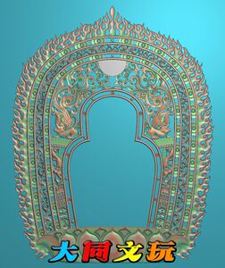 电脑雕刻图 精雕图 浮雕图 灰度图 jdp bmp 佛像背光3